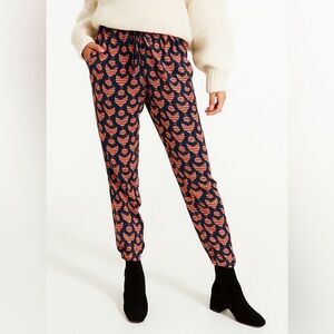 Tommy Hilfiger | Red and Navy Striped Arrow Print Jogger Style Cuffed Pants